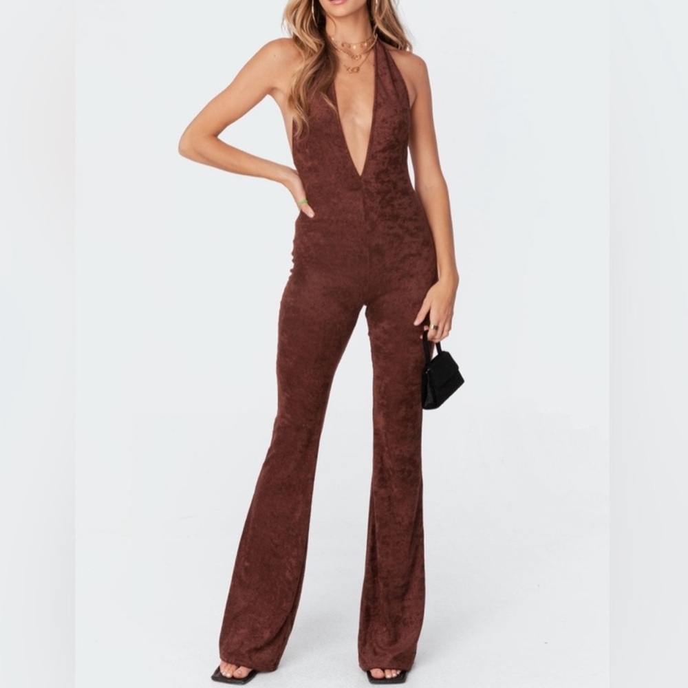 New, Never Worn Edikted Terry Cloth Halter Jumpsuit